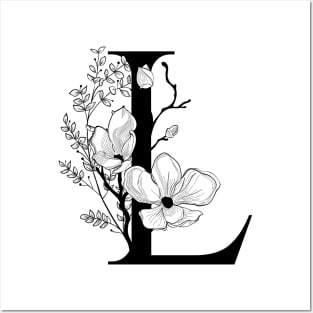 Letter L Monogram - Floral Initial Posters and Art